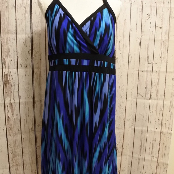 Beautiful Blue and Black Summer Dress - Picture 1 of 5